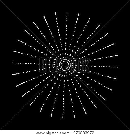 Abstract 3D Sphere Made Of Points. Futuristic Technology Style. Sphere Particles. Background Vector.