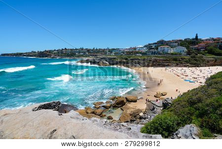 View Of Tamarama Beach During Bondi To Coogee Coastal Walk From Tamarama Point In Sydney Nsw Austral
