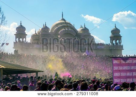 Holi Festival Of Colors Event At Sri Sri Radha Krishna Temple - Spanish Fork, Utah 3/28/15