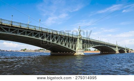 Trinity Bridge Across The Neva, St. Petersburg