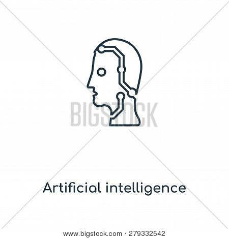 Artificial Intelligence Icon In Trendy Design Style. Artificial Intelligence Icon Isolated On White 