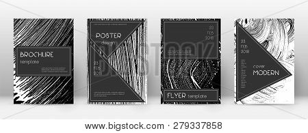 Cover Page Design Template. Black Brochure Layout. Beauteous Trendy Abstract Cover Page. Black And W