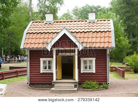 Vimmerby, Sweden - June 19 2018- Astrid Lindgren World, Astrid Lindgrens Varld Theme Park. Bullerby