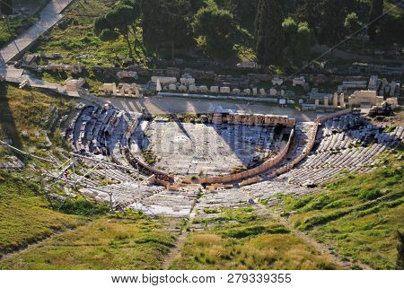 The Ancient Theatre Of Dionysus Eleuthereus In Athens, Greece