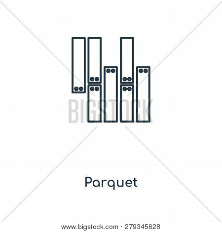 Parquet Icon In Trendy Design Style. Parquet Icon Isolated On White Background. Parquet Vector Icon 