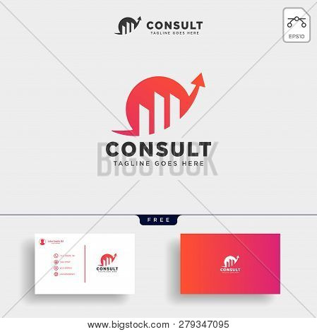 Consulting, Consult Graphic Statistic Logo Template Vector Illustration