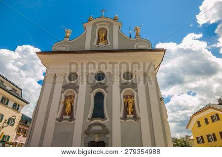 Church Of San Michele In The Historic Center Of San Candido City, Alto Adige