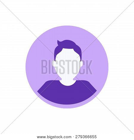 Person Private Userpic, Web Profile Of Business Character In Minimalist Design In Flat Style. Male U