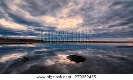 Sunset At A Rocky Northern California Beack