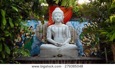 Buddhist Temple Brahma Vihara Arama With Statues Gods. Balinese Temple, Old Hindu Architecture, Bali