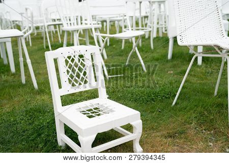185 Empty White Chairs Of Remembrance  In Christchurch City After 2011 Earthquake