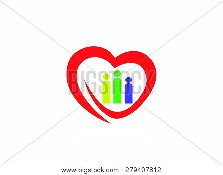 Big Heart Family Hands Caring Family, Kids Health Logo