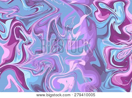 Abstract Florid Marble Texture. Vector Watercolor Pattern Background, Ink Marble Liquid Texture. Tre