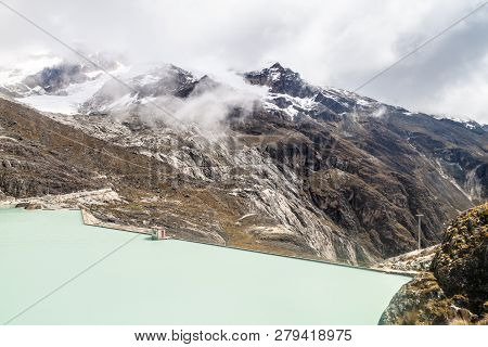 Zongo Dam, Located In Zongo Pass In The Altitude Of 4700m, Bolivia