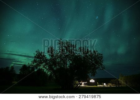 The Aurora Borealis, Shot At A Campground In Northern Iceland