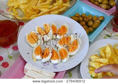 Breakfast Table, A Breakfast Table Of Turkey Culture, Turkish Breakfast Table,turkish Style Breakfas