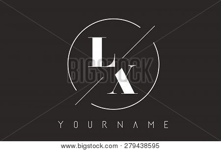 Lx Letter Logo With Cutted And Intersected Design And Round Frame Vector Illustration