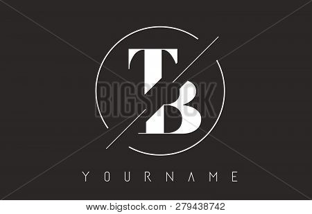 Tb Letter Logo With Cutted And Intersected Design And Round Frame Vector Illustration