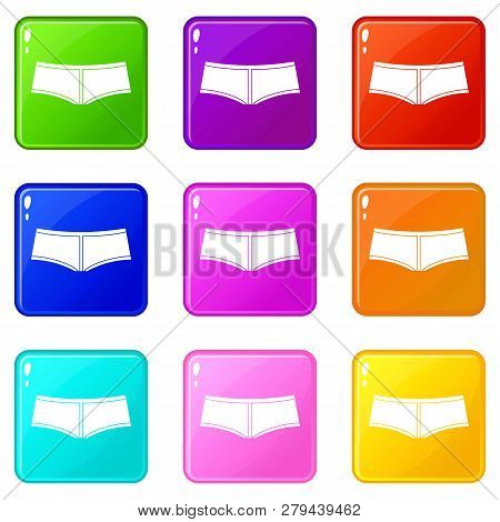 Boyshorts Icons Of 9 Color Set Isolated Illustration