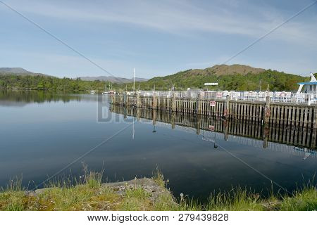 Rowing Boats Moored At Waterhead On Windermere In The English Lake District
