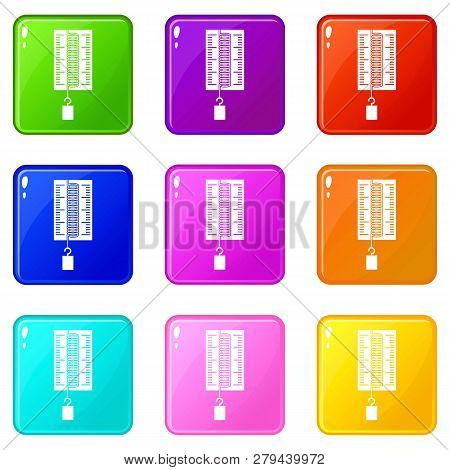 Physics Dynamometer For Laboratory Work Icons Of 9 Color Set Isolated Illustration