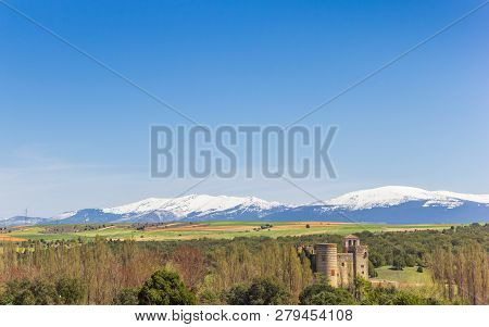 Castillo De Castilnovo Castle In The Landscape Of Castilla Y Leon, Spain