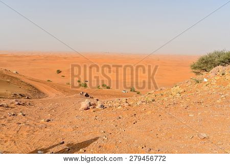 Pink Rock, Sharjah Desert Area, One Of The Most Visited Places For Off-roading, Dune Bashing And Adv