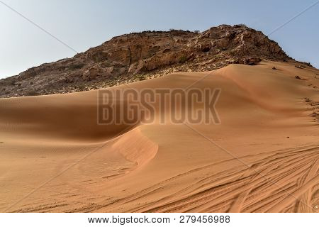 Pink Rock, Sharjah Desert Area, One Of The Most Visited Places For Off-roading, Dune Bashing And Adv