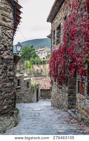 Stone Houses In Patones De Arriba, Madrid, Spain