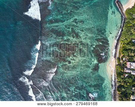 Aerial View. Wild Beach In Midigama. Indian Ocean. Sri-lanka.