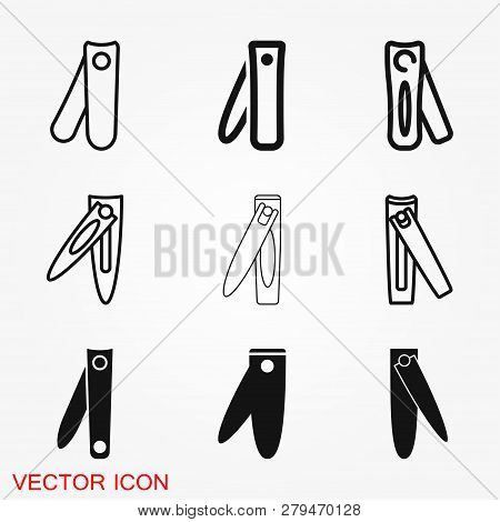 Nail Clippers Icon Logo, Illustration, Vector Sign Symbol For Design
