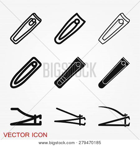 Nail Clippers Icon Logo, Illustration, Vector Sign Symbol For Design