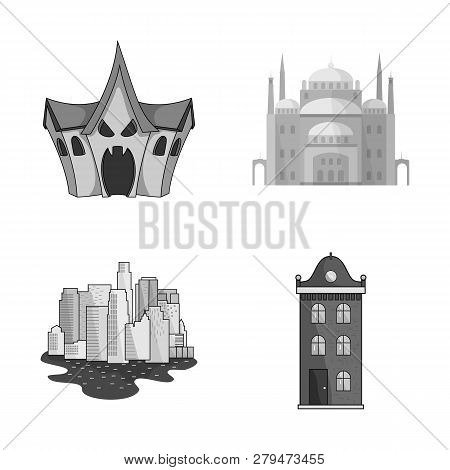 Vector Illustration Of Building And City Symbol. Set Of Building And Business Vector Icon For Stock.