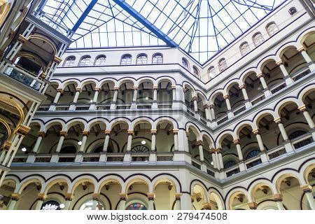 Medellin, Colombia - September 1, 2015: Shopping Mall Called Centro Comercial Palacio Nacional. Loca