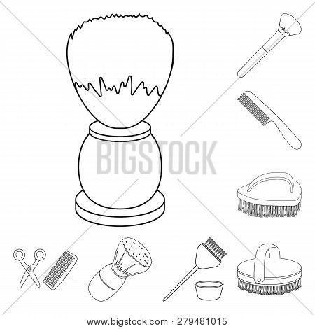 Vector Design Of Brush  And Hygiene  Symbol. Set Of Brush  And Shower Vector Icon For Stock.