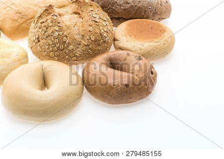 Bread And Bakery Isolated On White Background