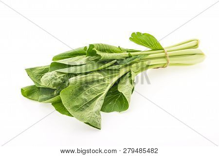 Chinese Kale Vegetables Isolated On White Background