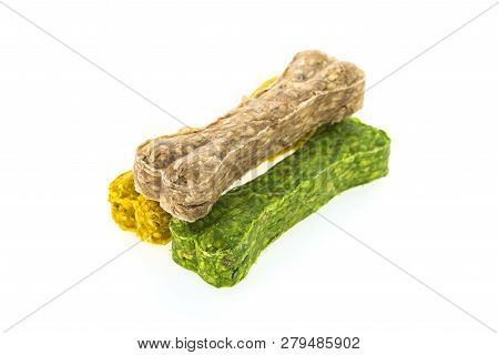 Colorful Dog Bones Food Isolated On White Background