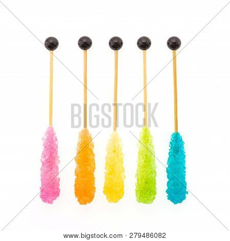 Crystal Sugar Stick Isolated On White Background