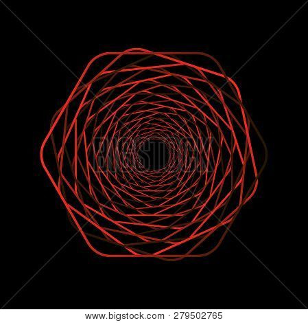 Twisted Colored Tunnel 3D.twisted Lines. Abstract Futuristic Design Tunnel Background. Optical Illus