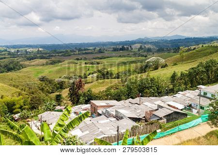 View Over The Coffee Growing Region Of Colombia, Near Filandia Village