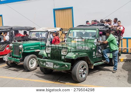 Filandia, Colombia - September 7, 2015: Jeeps Are An Important Part Of Rural Transportation In Colom