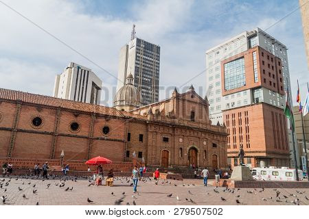 Cali, Colombia - September 9, 2015: San Francisco Church In The Center Of Cali.