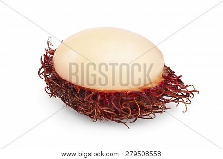 Rambutan Isolated On White Background. Tropical Fruit. Nephelium Lappaceum