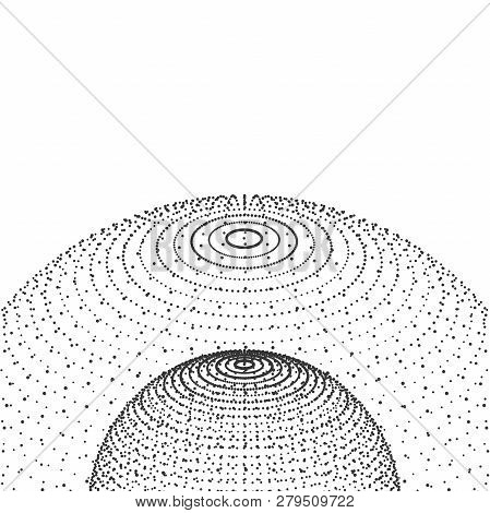 Abstract 3d Sphere Made Of Points. Futuristic Technology Style. Sphere Particles. Background Vector.