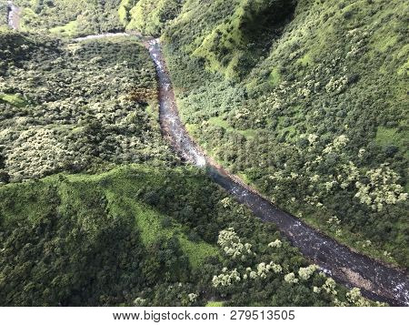 Kauai River From The Helicopter On A Clear Day