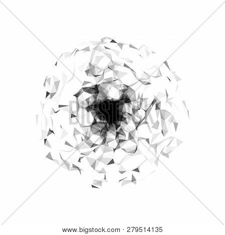Abstract 3d Sphere Made Of Points. Futuristic Technology Style. Background Vector. Plexus Effect. Ve