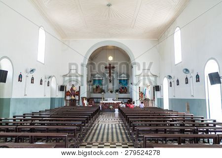 Macapa, Brazil - July 31, 2015: Interior Of Sao Jose Saint Joseph Church In Macapa, Brazil