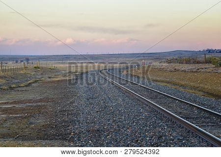 Train Tracks Around The Cradleboard Trail Walking Path On The Carolyn Holmberg Preserve In Broomfiel