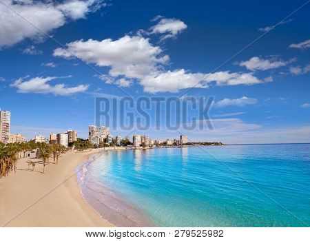 Albufereta beach of Alicante in Costa Blanca of Spain
